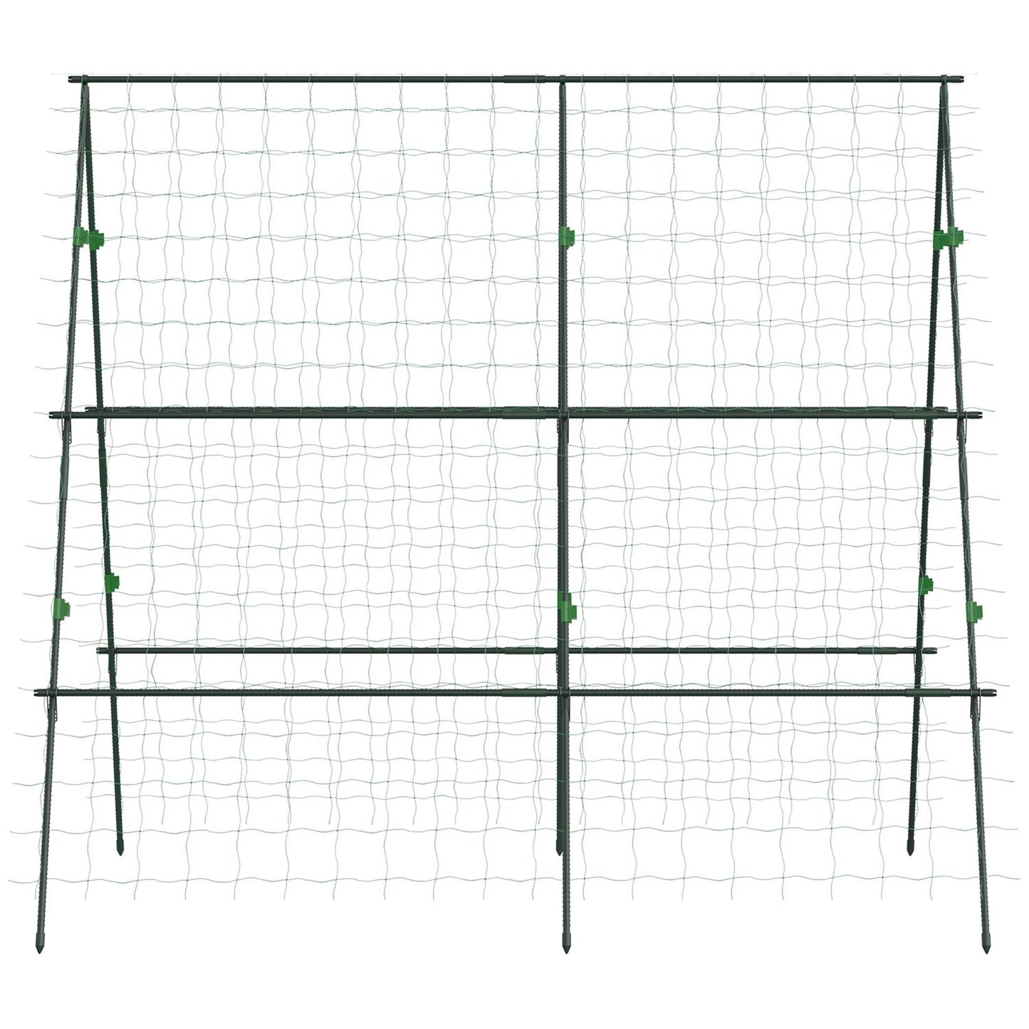 Adjustable plant trellis in steel with net, 180 x 100 x 180 cm