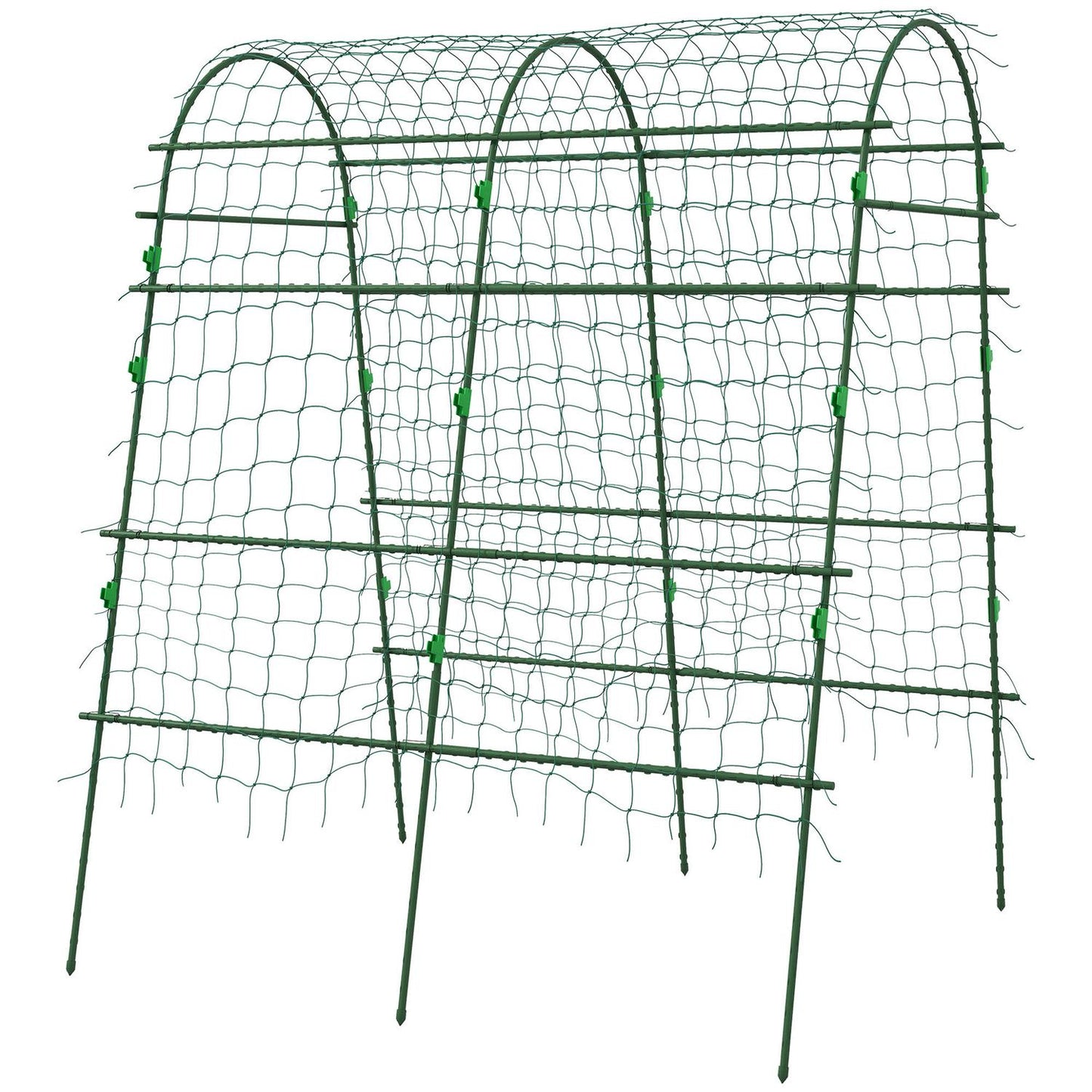 Adjustable plant trellis in steel with net for garden