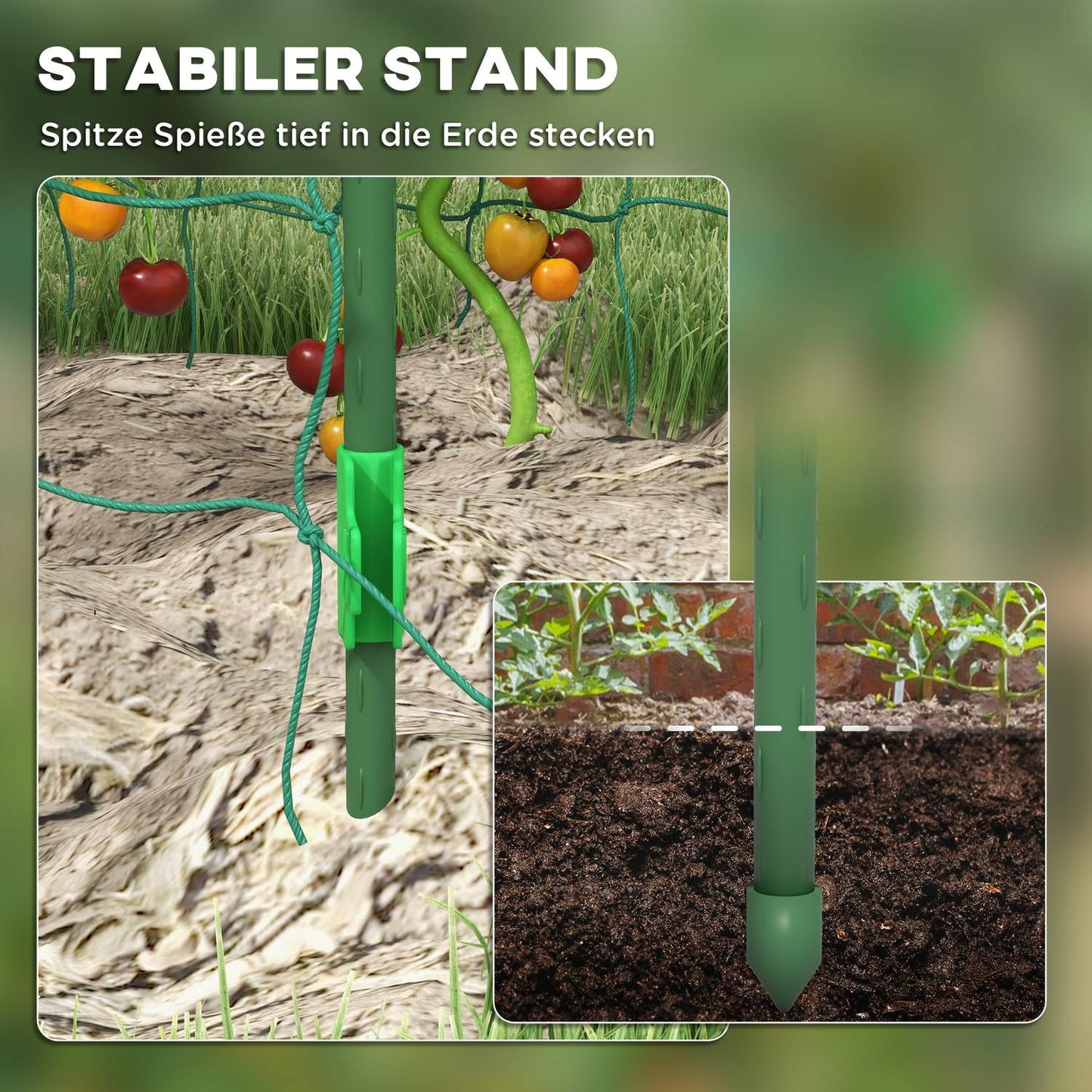 Adjustable plant trellis in steel with net for garden