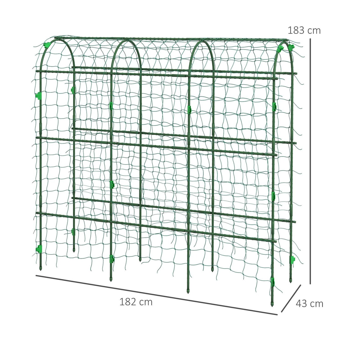Adjustable plant trellis in steel with net for garden, balcony