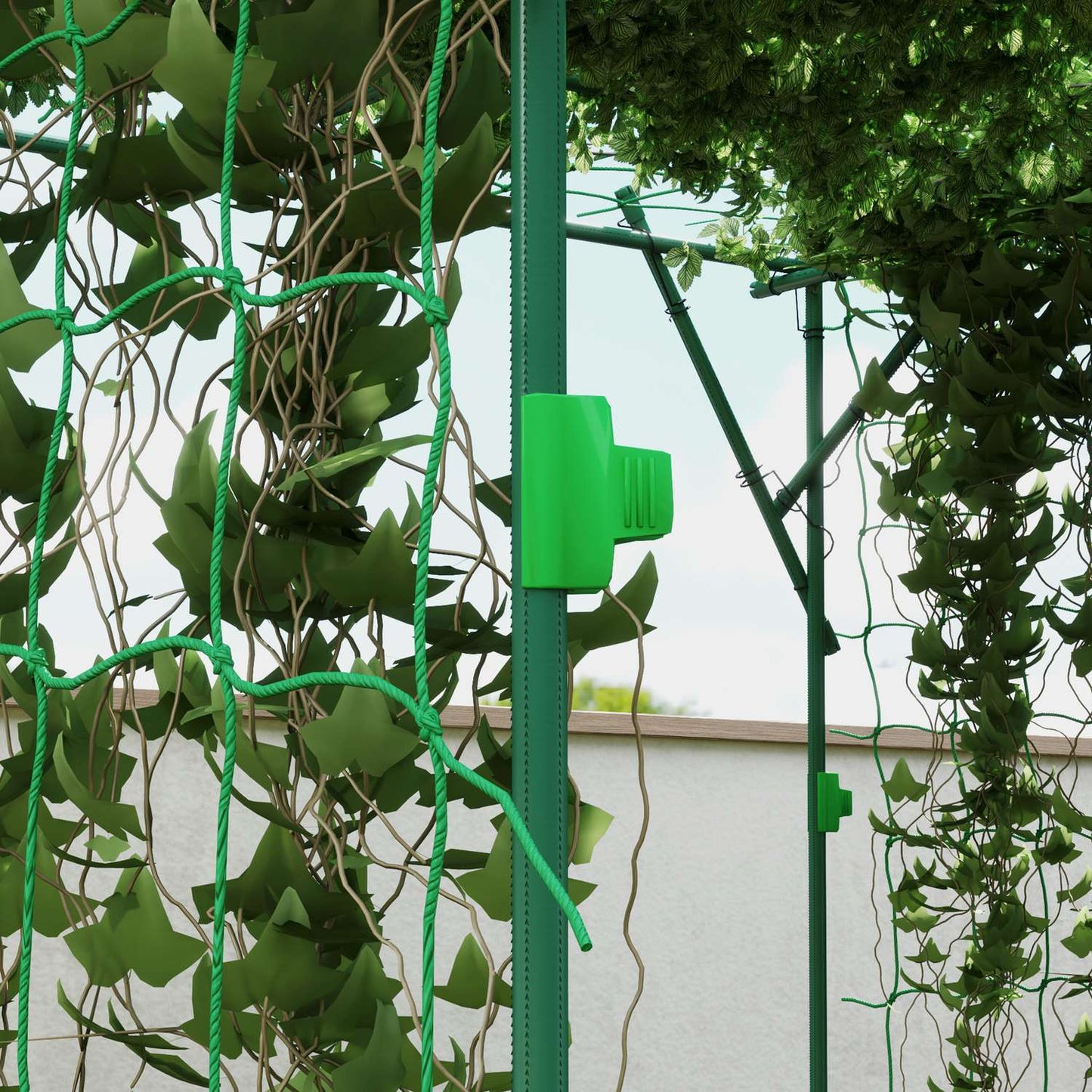 Garden trellis in stainless steel - Triangular, 223x223x223 cm