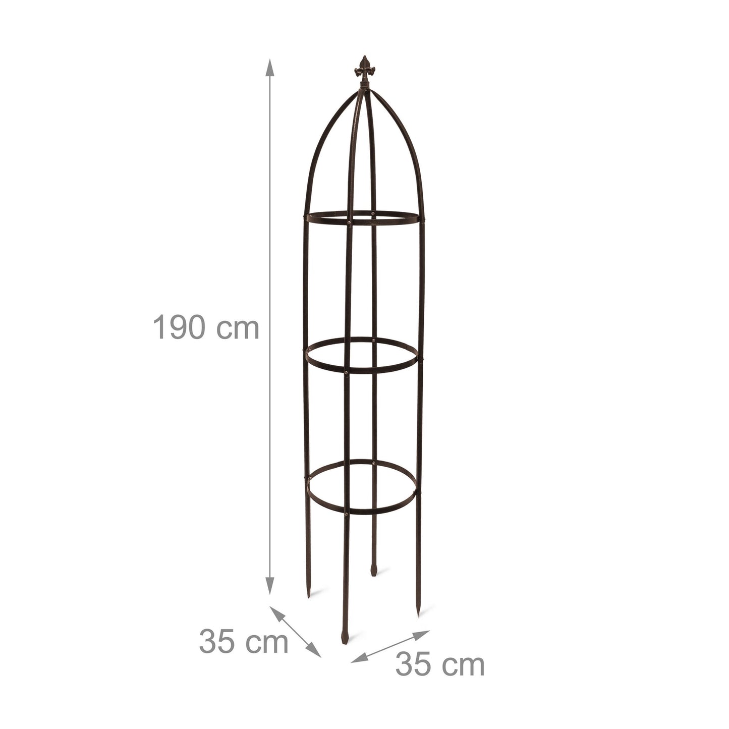 Trellis obelisk metal brown 190 cm
