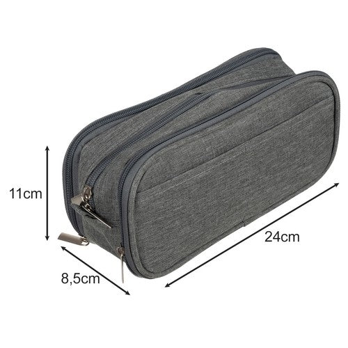 Triple extendable pencil case - gray Maaleo 24512