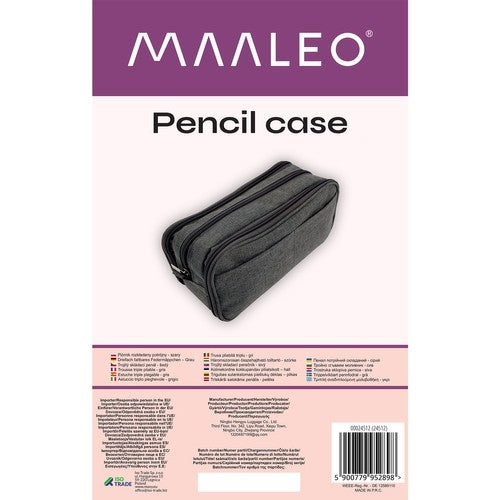 Triple extendable pencil case - gray Maaleo 24512