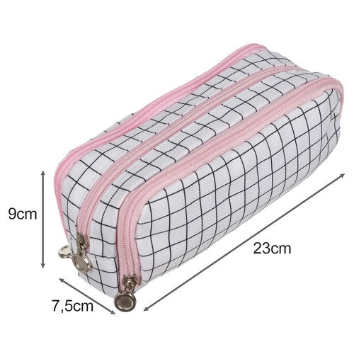 Triple folding pencil case - checkered Maaleo24514