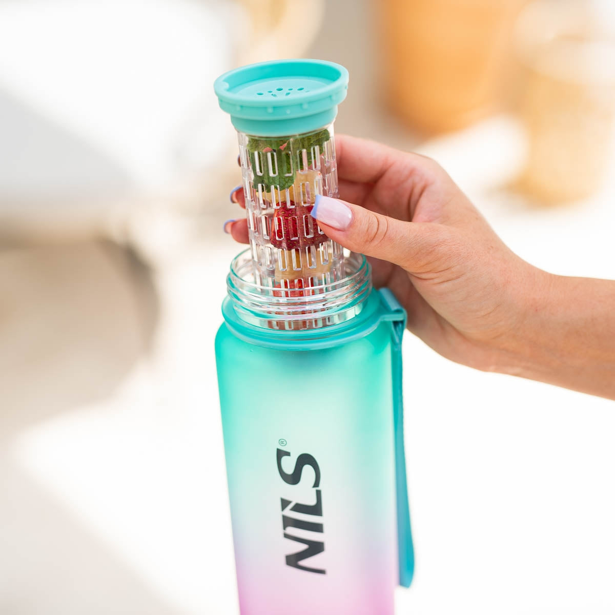 Tritan Water Bottle, Green-Pink, Leak-Proof, 950 ml