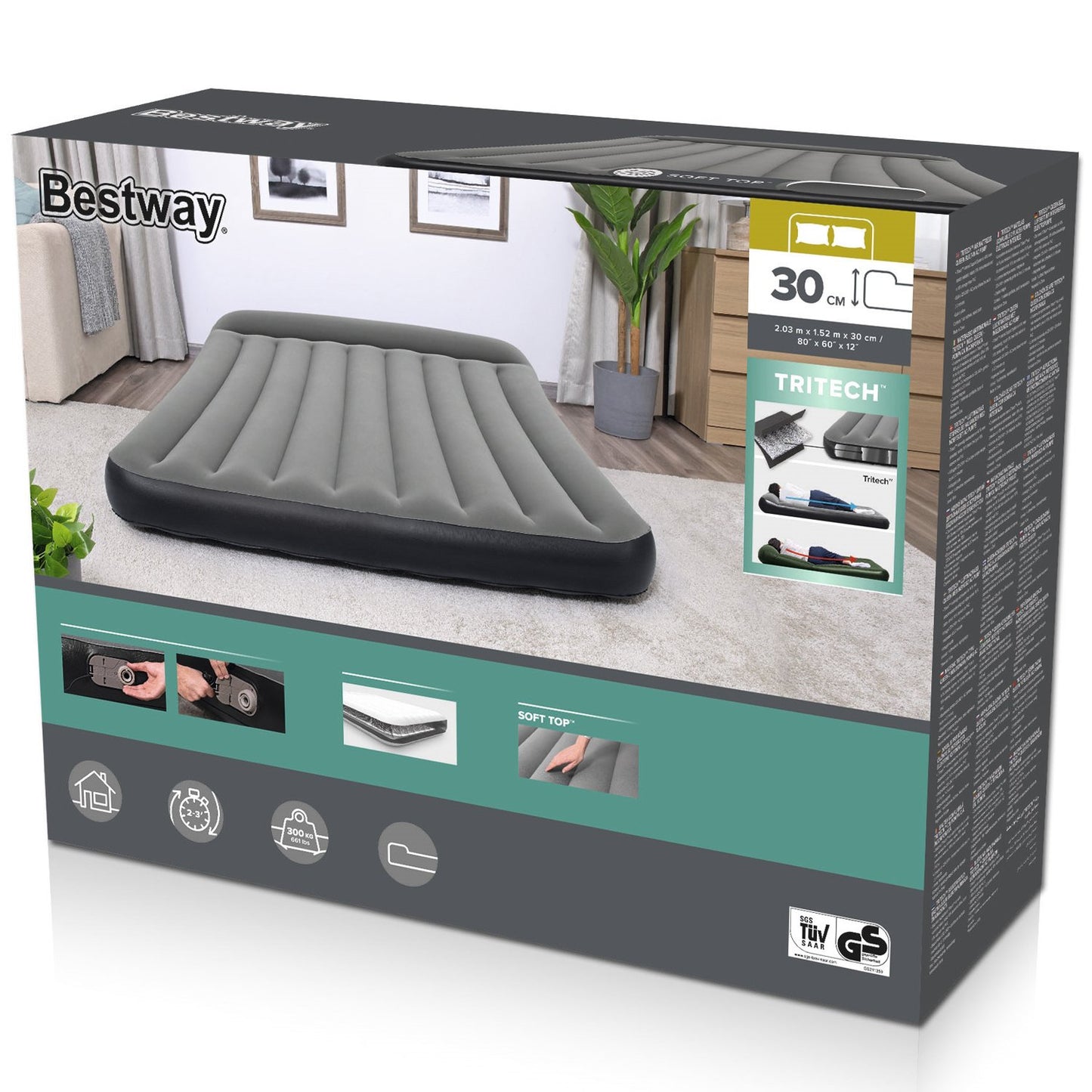 Tritech Air Mattress 2.03m x 1.52m x 30cm