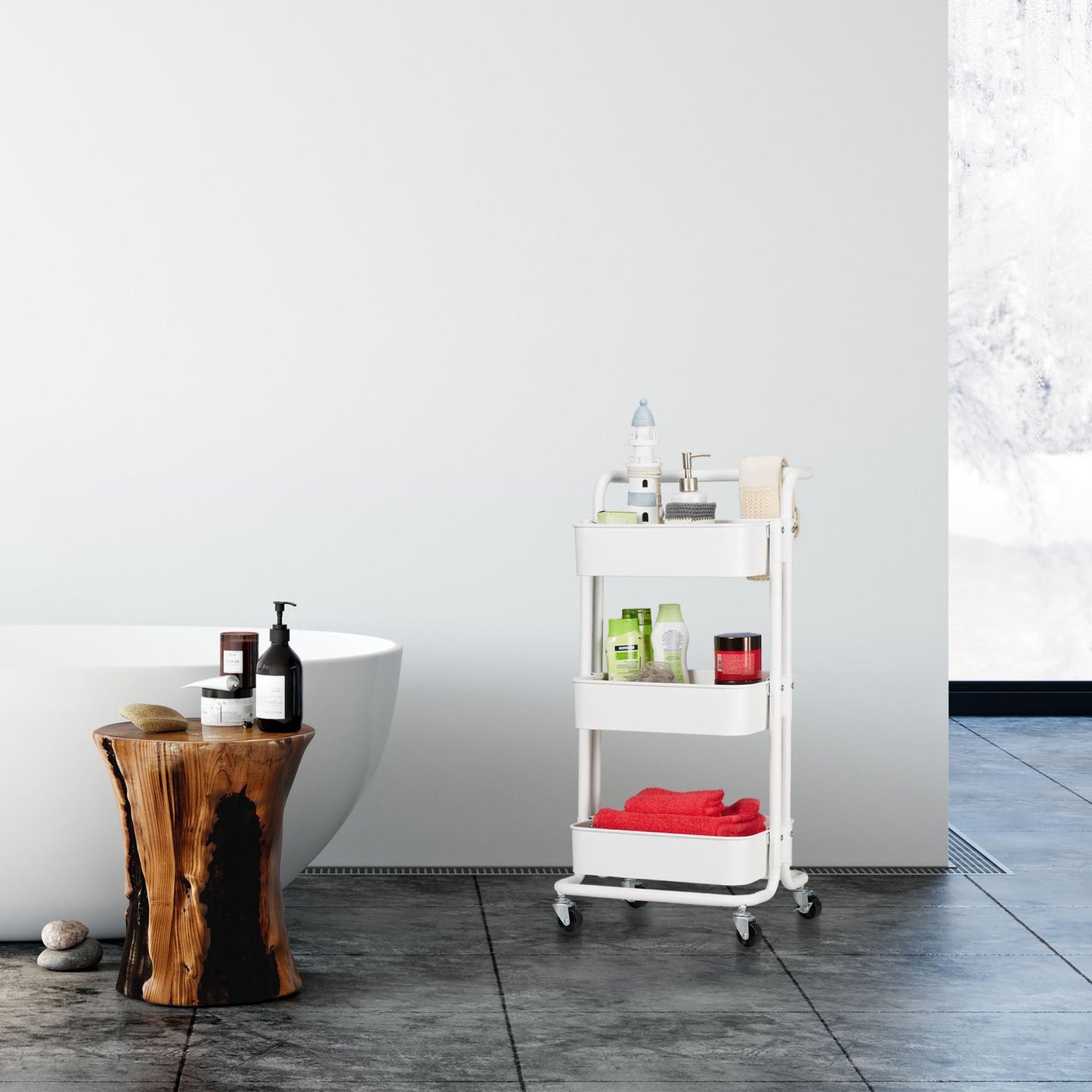 Trolley with 3 shelves
