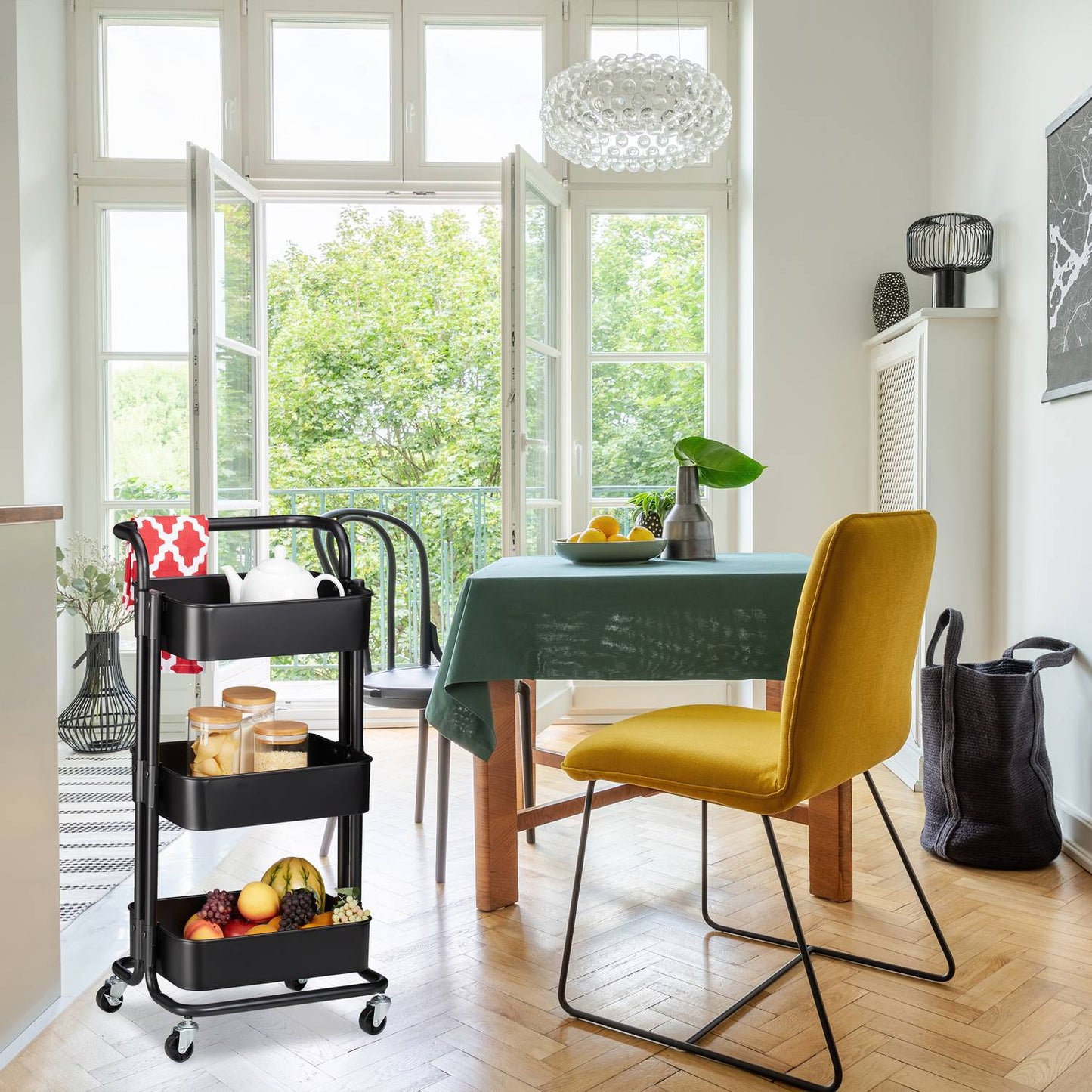 Trolley with 3 shelves