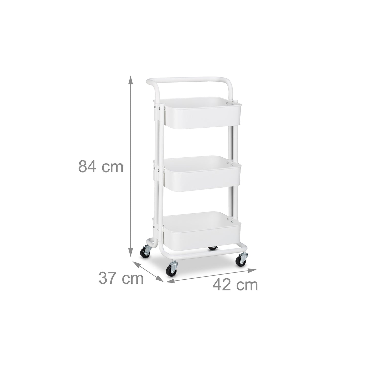 Trolley with 3 shelves