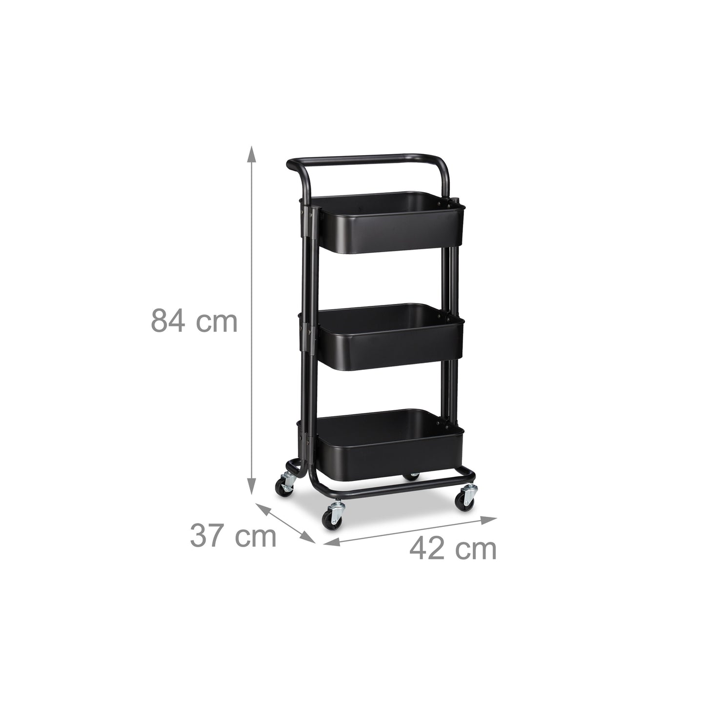 Trolley with 3 shelves
