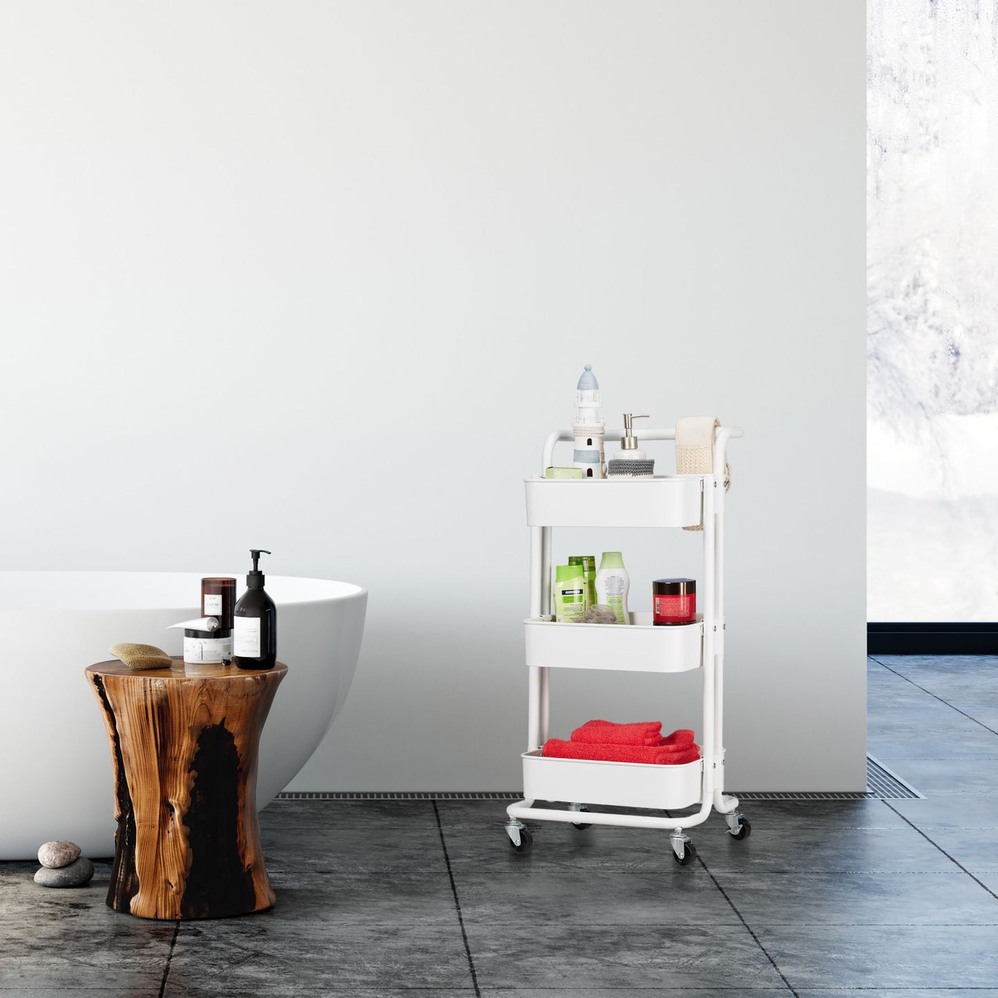 Trolley with 3 shelves