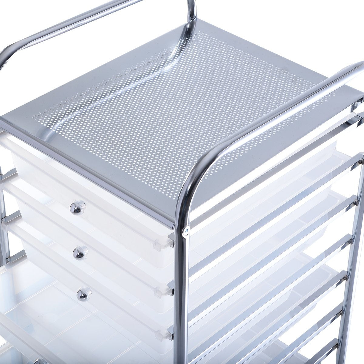 Trolley with drawers Roll container bathroom trolley bathroom trolley with 10 stackable drawers-transparent