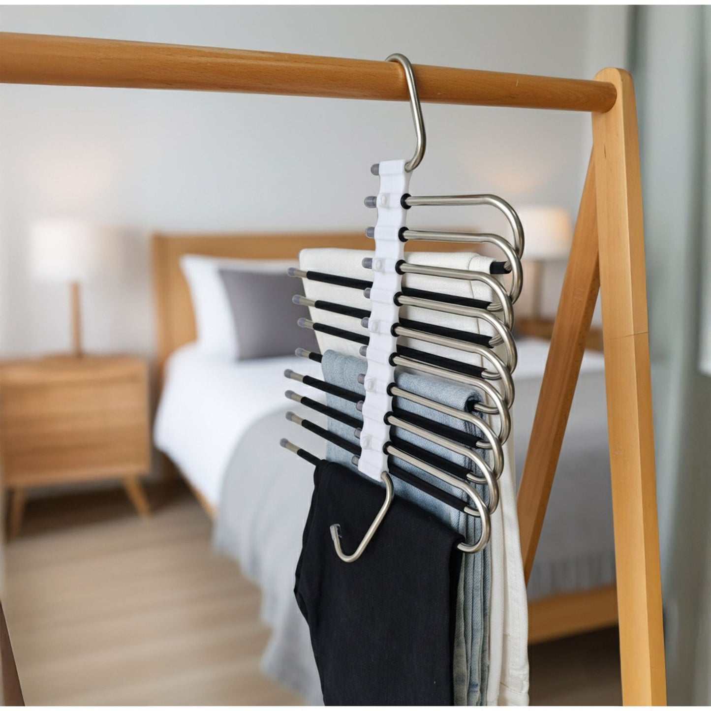 Trouser Hangers, Non-Slip, Space-Saving, 2 Pack
