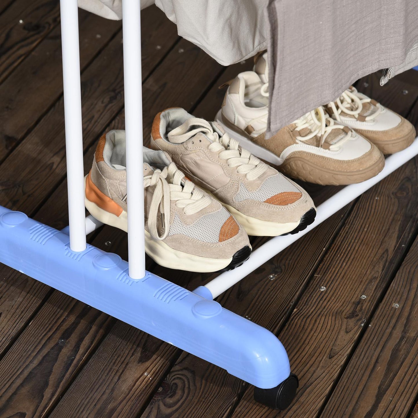 Pull-out dryer with wheels - steel blue