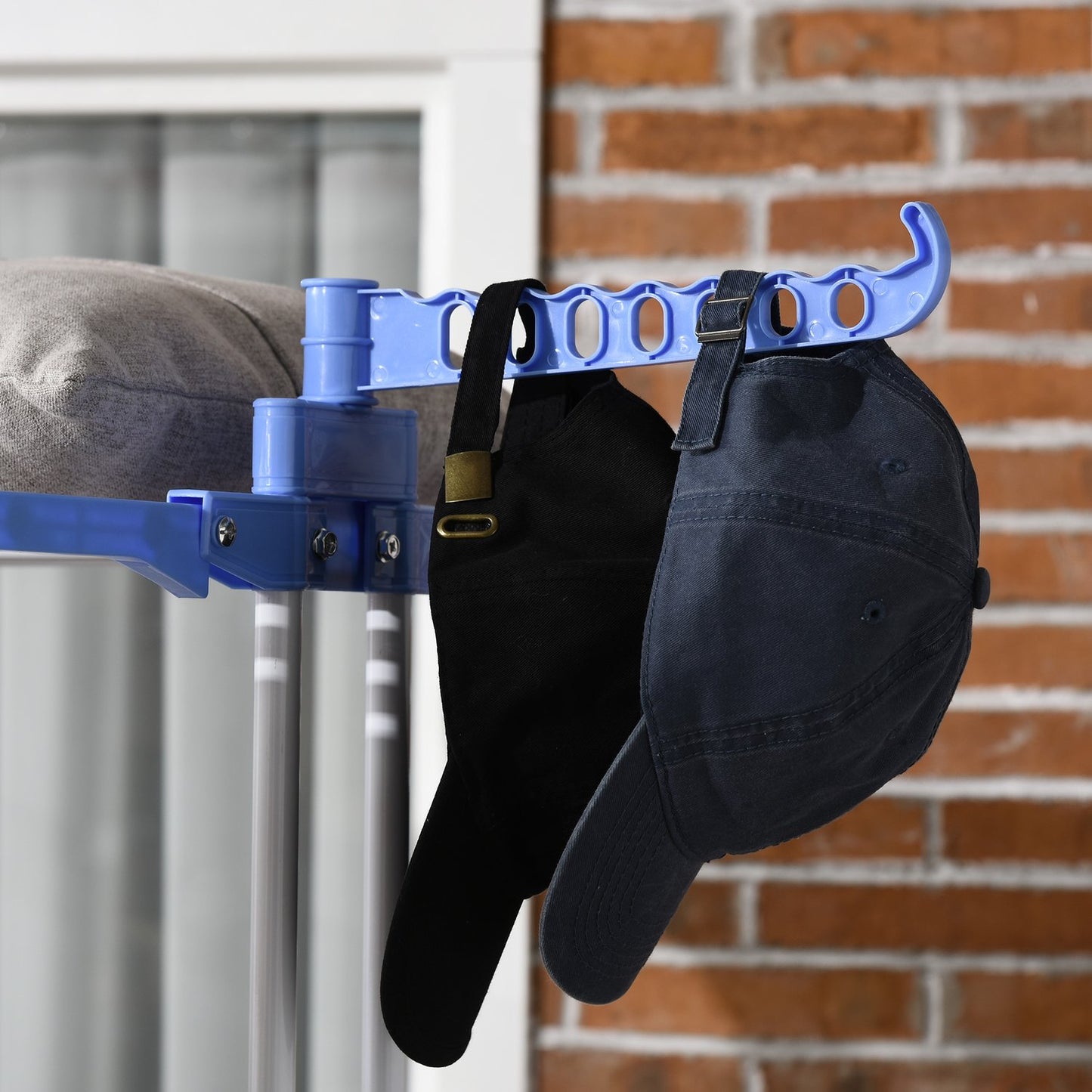 Pull-out dryer with wheels - steel blue