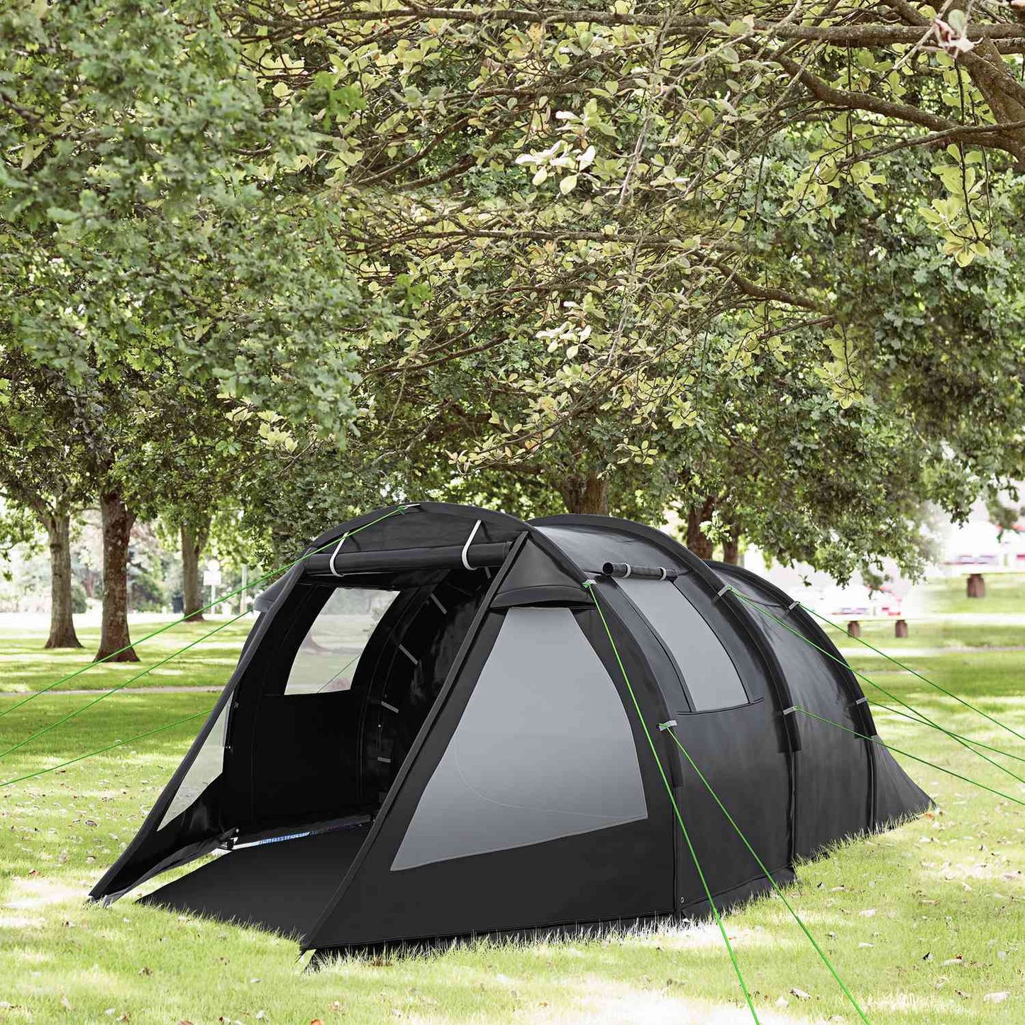 4-person tunnel tent, 2 rooms, UV protection, waterproof