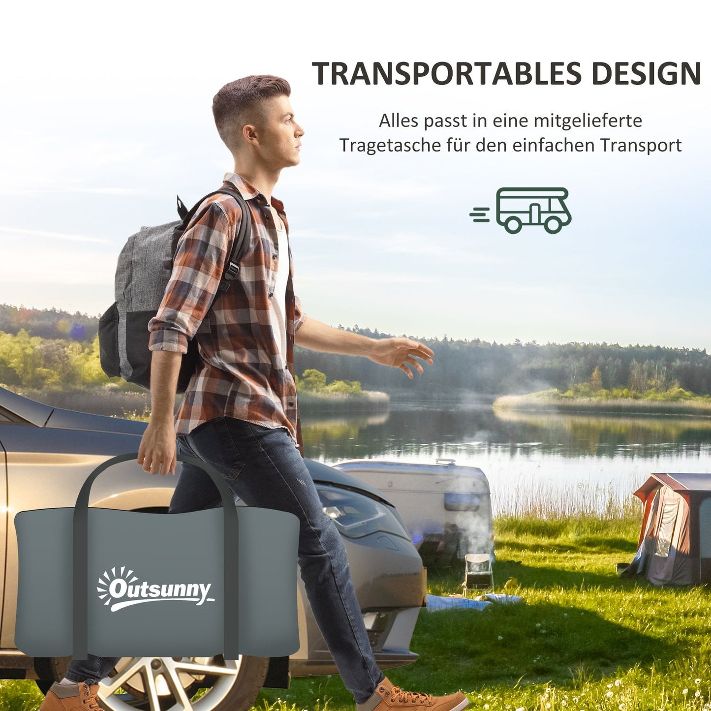 8-person tunnel camping tent with light hook and net