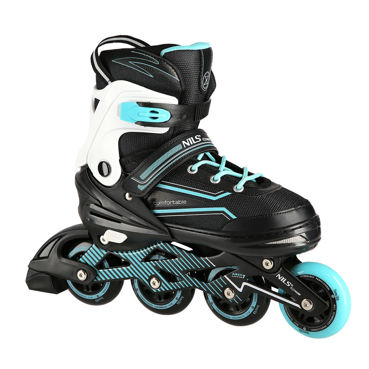 Turquoise In-Line Skates, Size M (35-38)