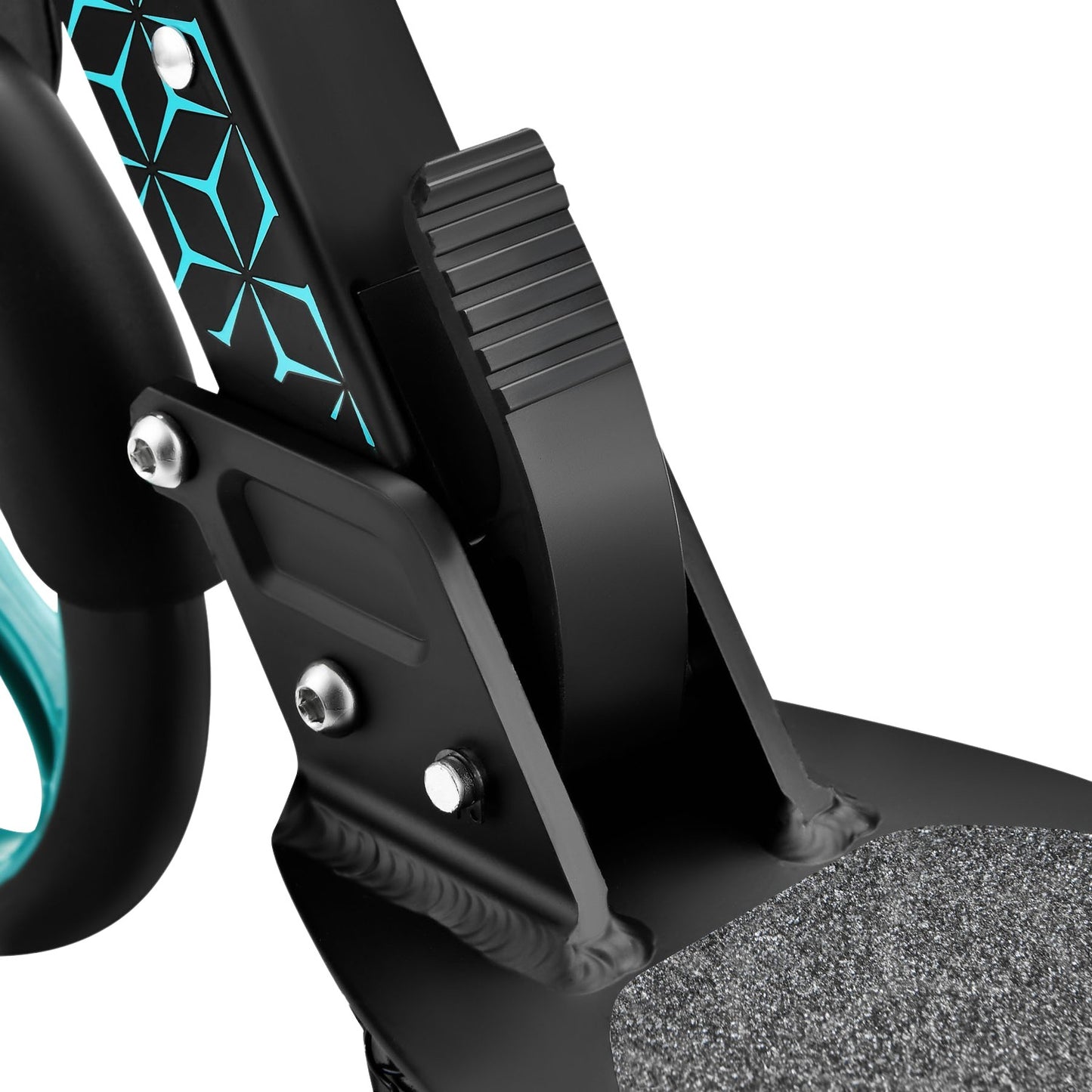 Turquoise Kick Scooter, Adjustable Height, Foldable Design