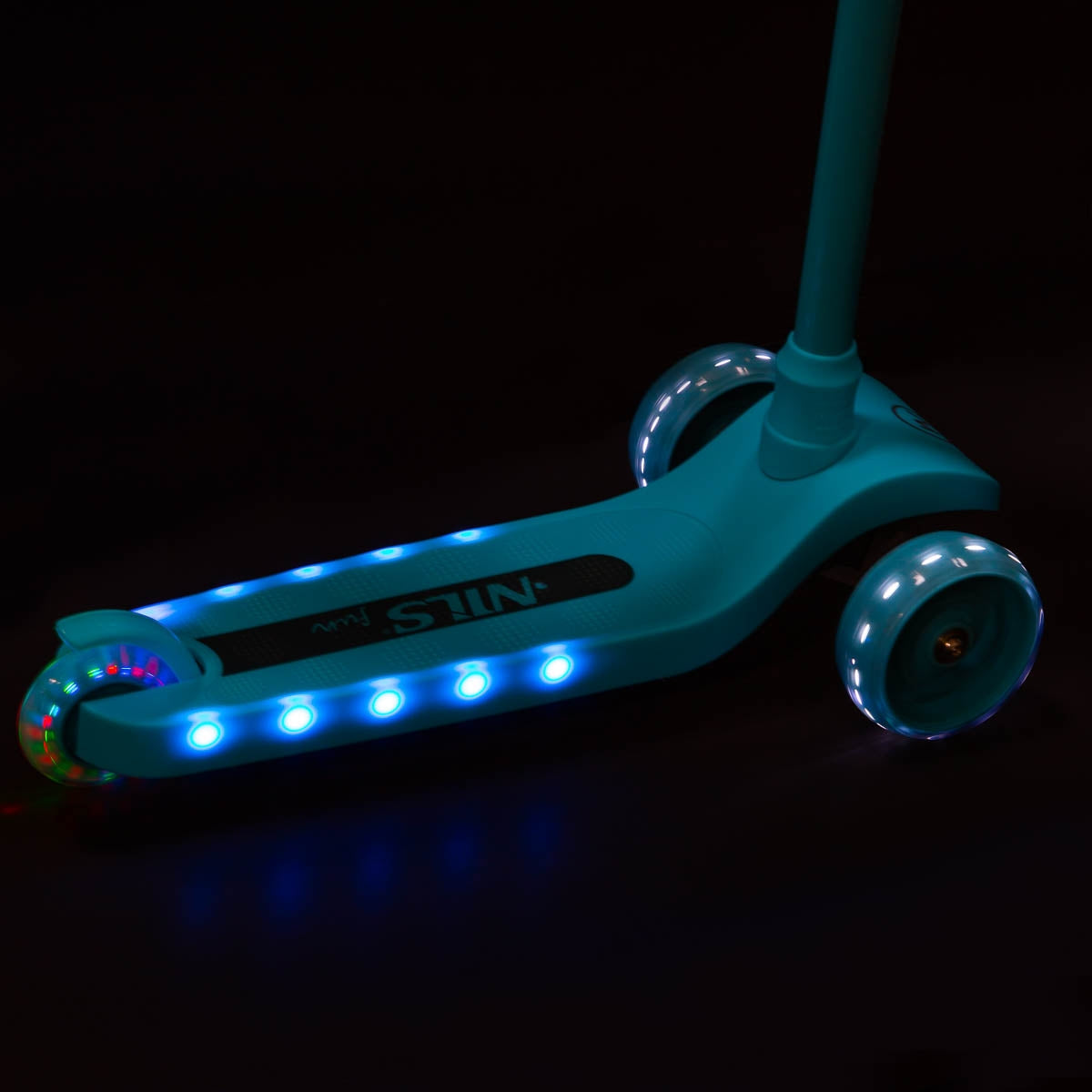 Turquoise Kick Scooter, Adjustable Height, Lightweight