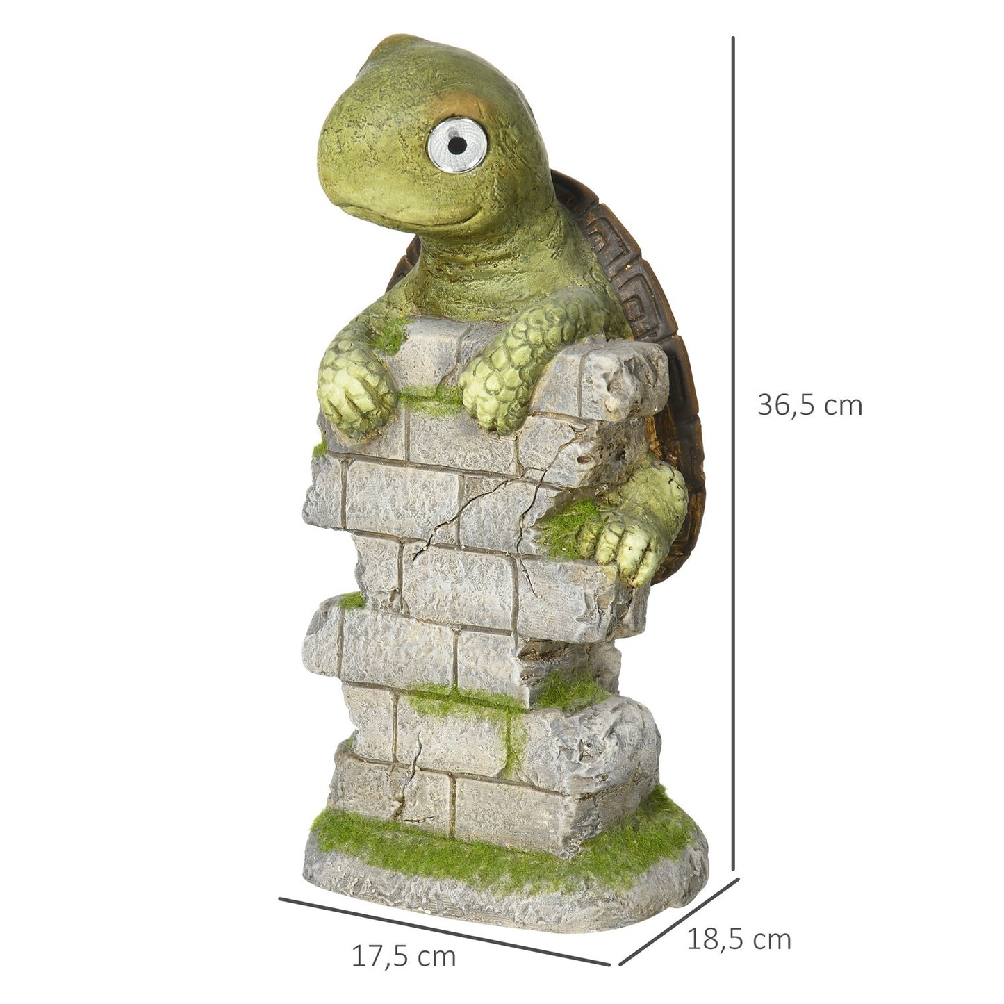 Turtle Garden Sculpture with LED Solar Light, 14.5""