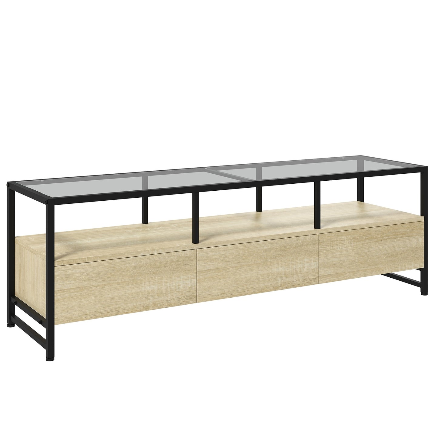 Oak TV cabinet for units up to 65" with storage