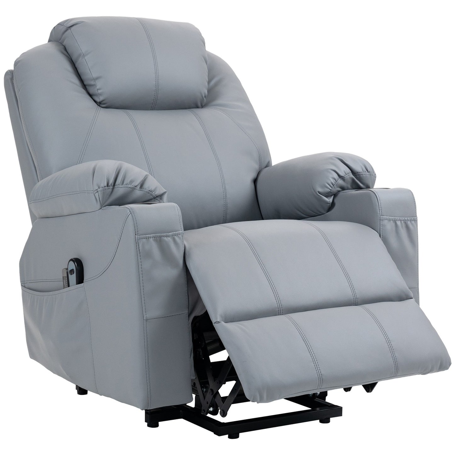 Electric recliner with massage, cup holder & pocket