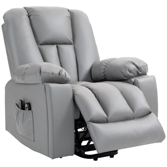 Electric recliner with massage and standing assistance