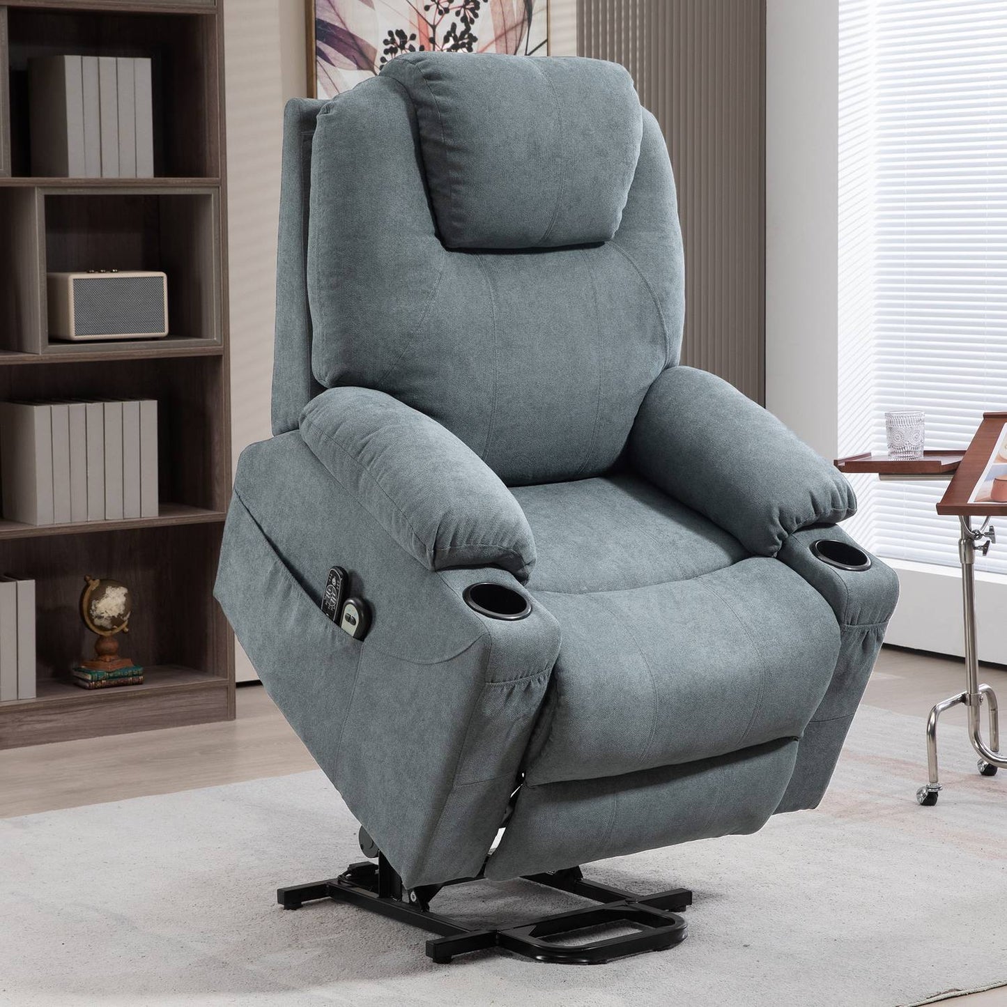 Electric recliner with heating & massage, dark grey