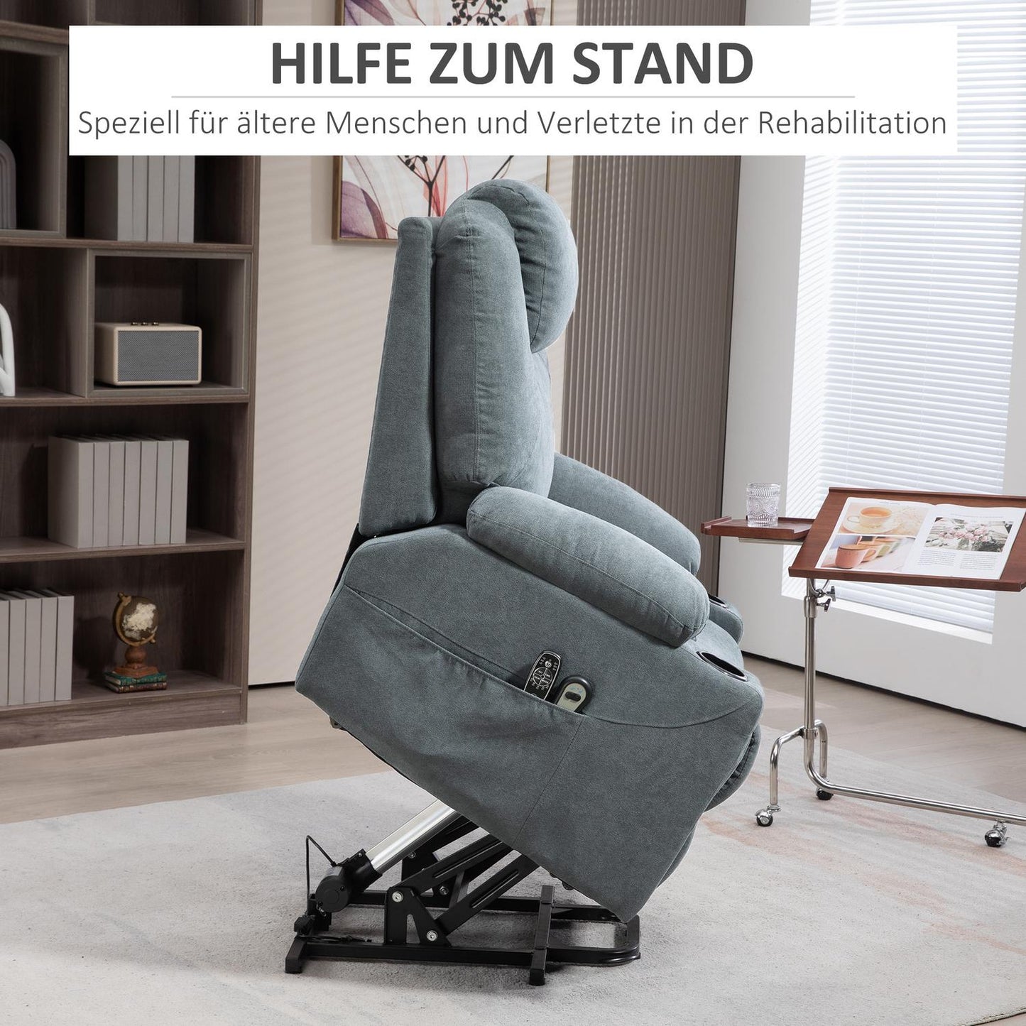 Electric recliner with heating & massage, dark grey