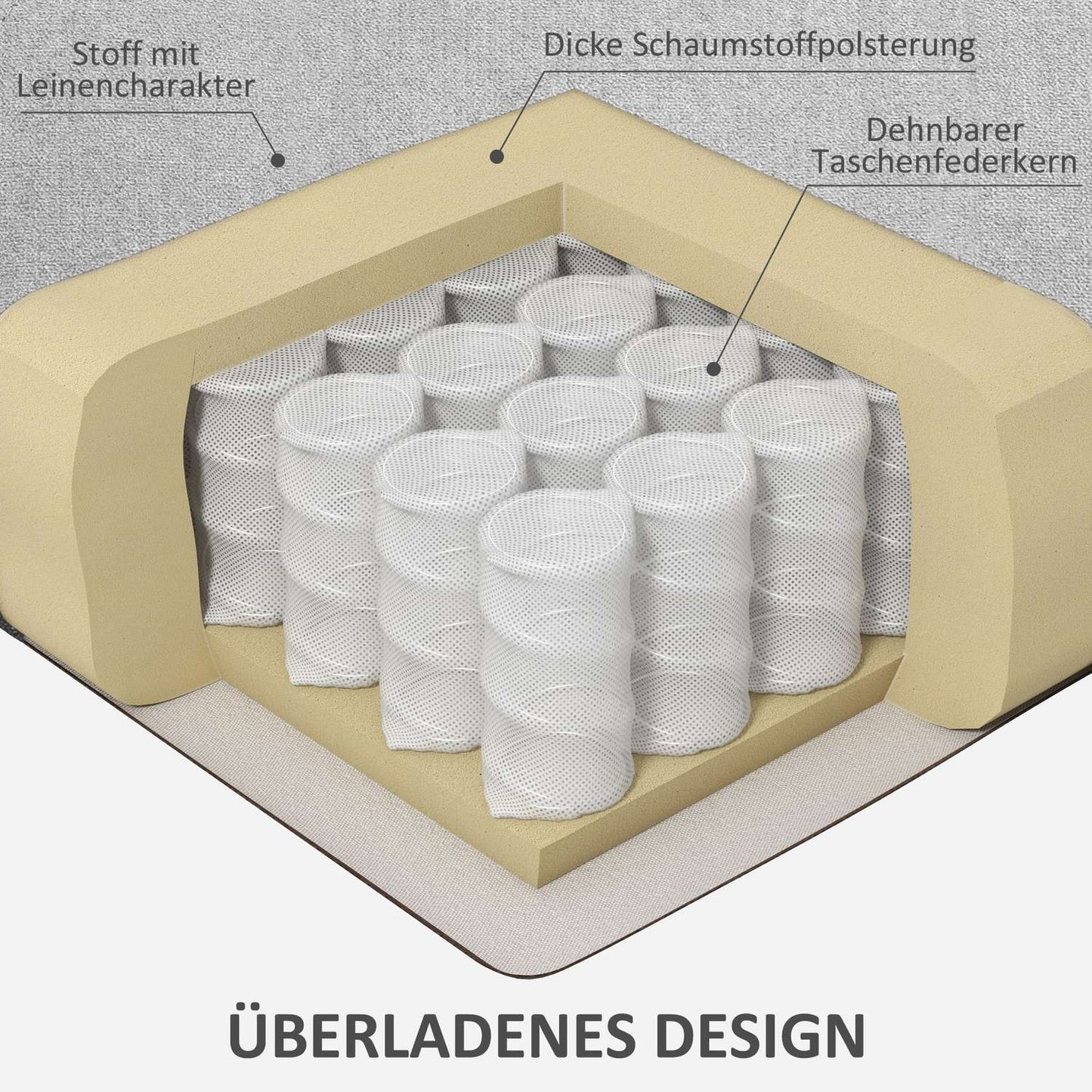 Electric recliner with heating and massage, light grey