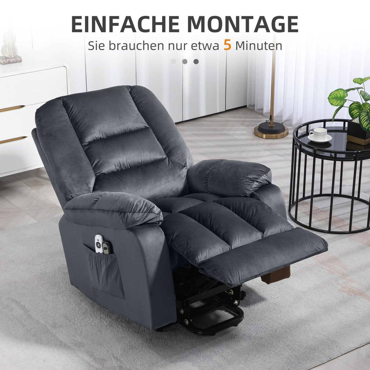 Electric recliner with massage, heating and footrest