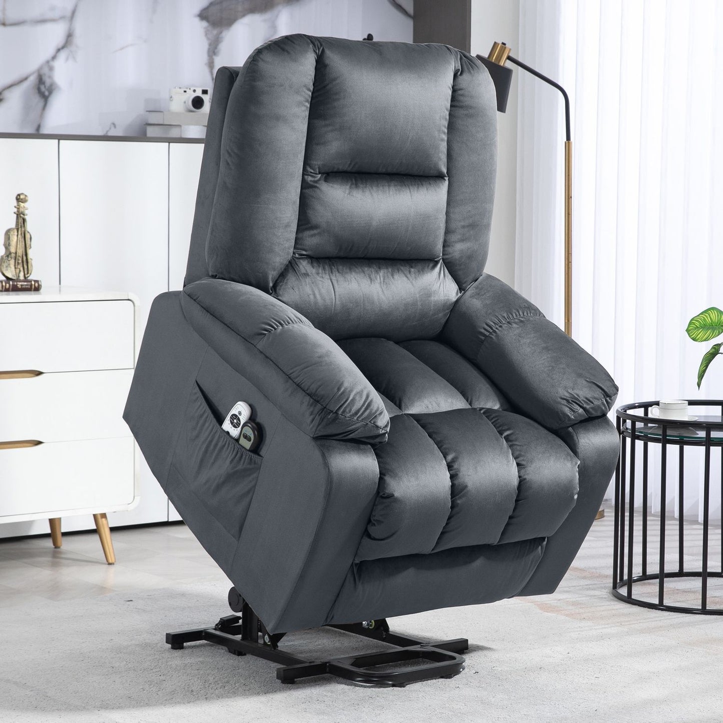 Electric recliner with massage, heating and footrest