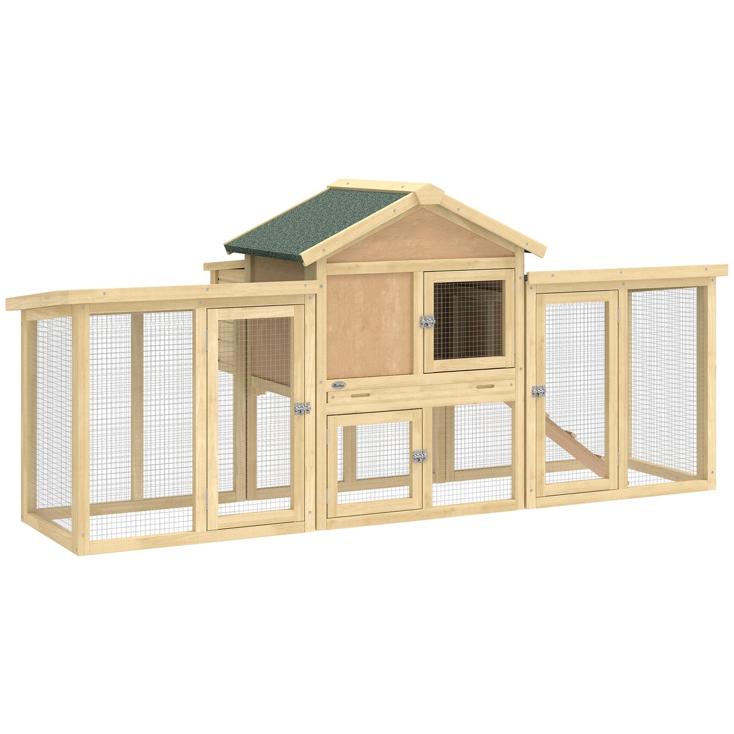 Two-Story Wooden Chicken Coop with Run and Ramp