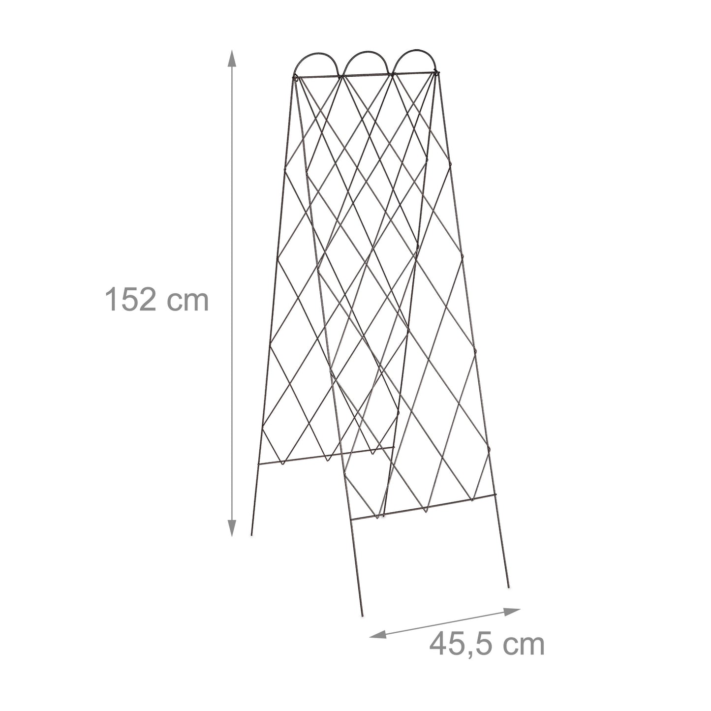 Two-part trellises in rust color, set of 3