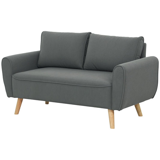 Two-seater Manchester sofa, extra deep and cushioned, dark grey
