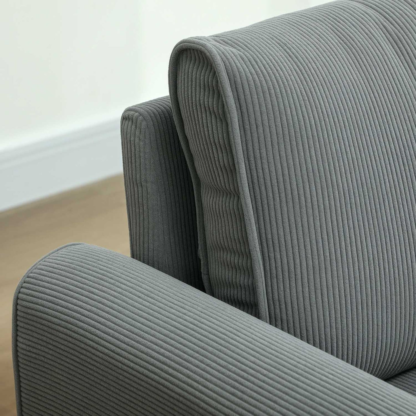 Two-seater Manchester sofa, extra deep and cushioned, dark grey