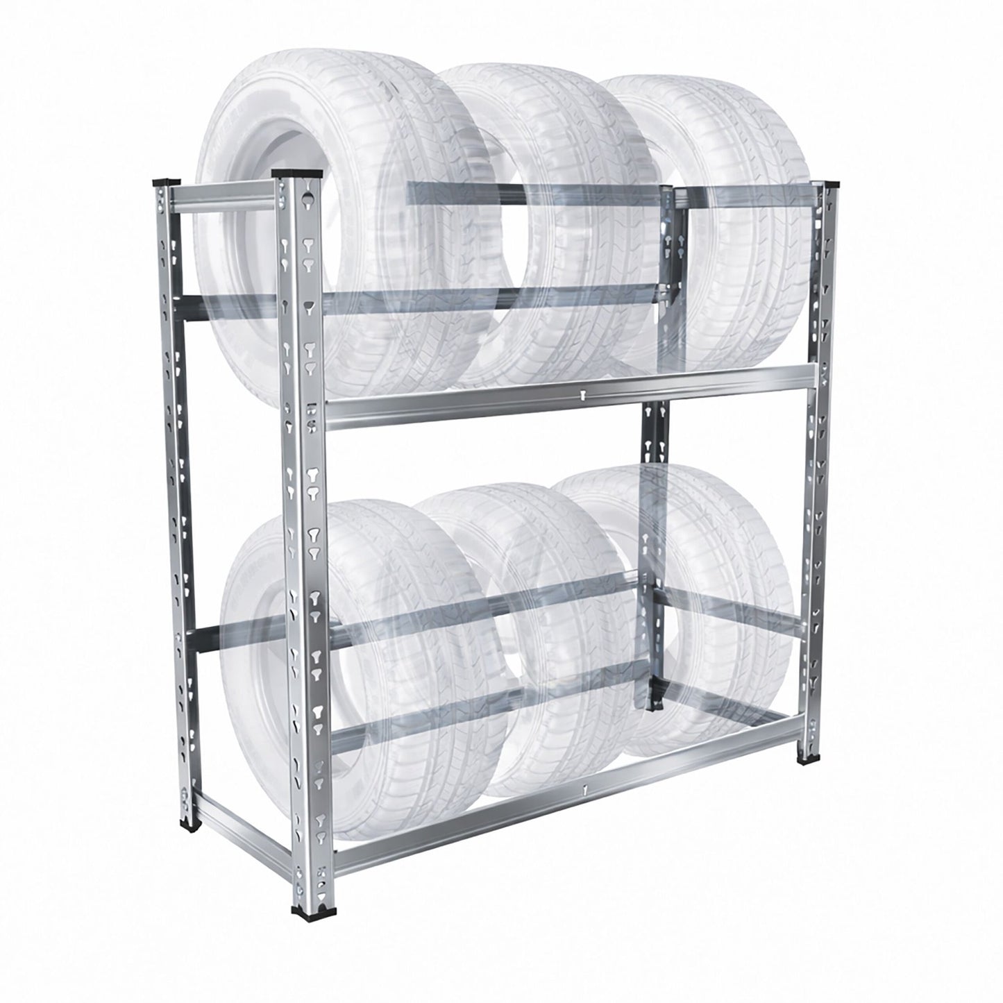 Tyre Rack for 4–6 Tyres, Adjustable Steel Frame