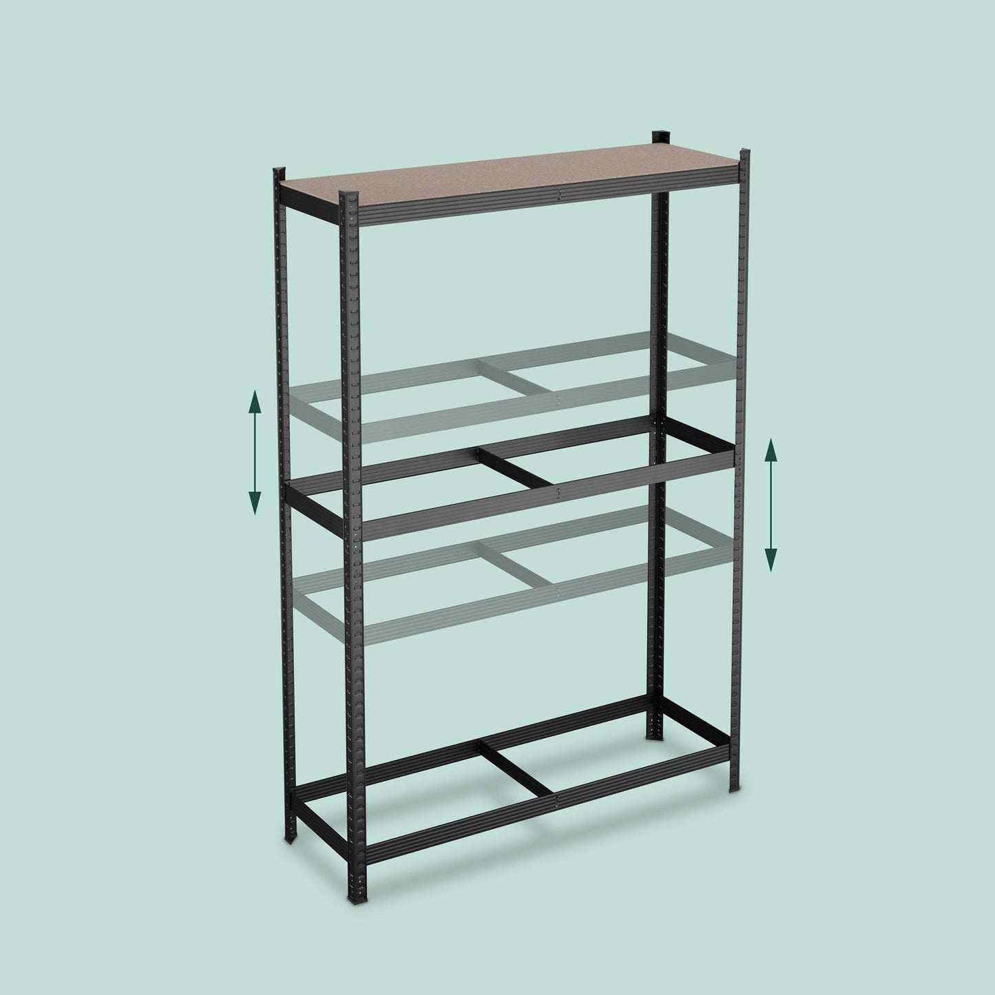 Tyre Rack for 8 Tyres, Adjustable Steel Shelves