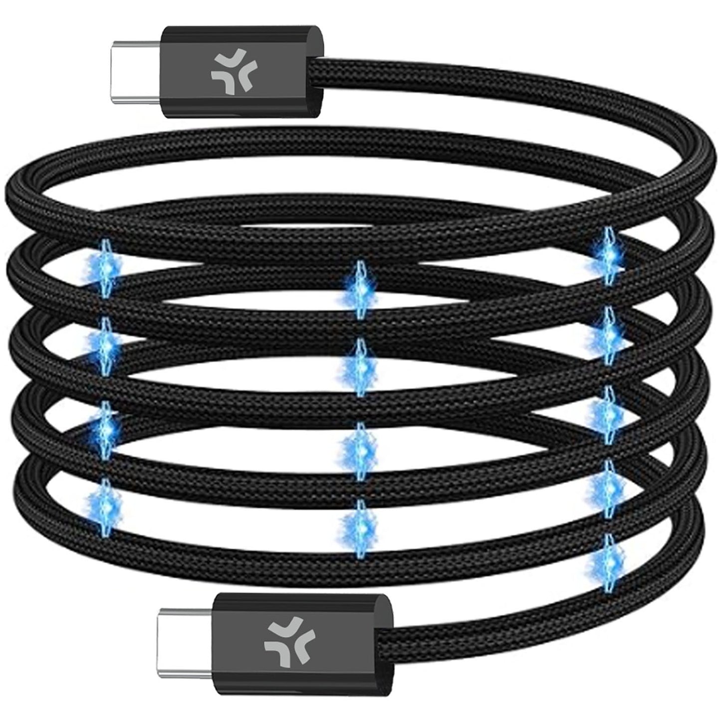 USB-C Magnetic Braided Cable, 60W, 2m, Black