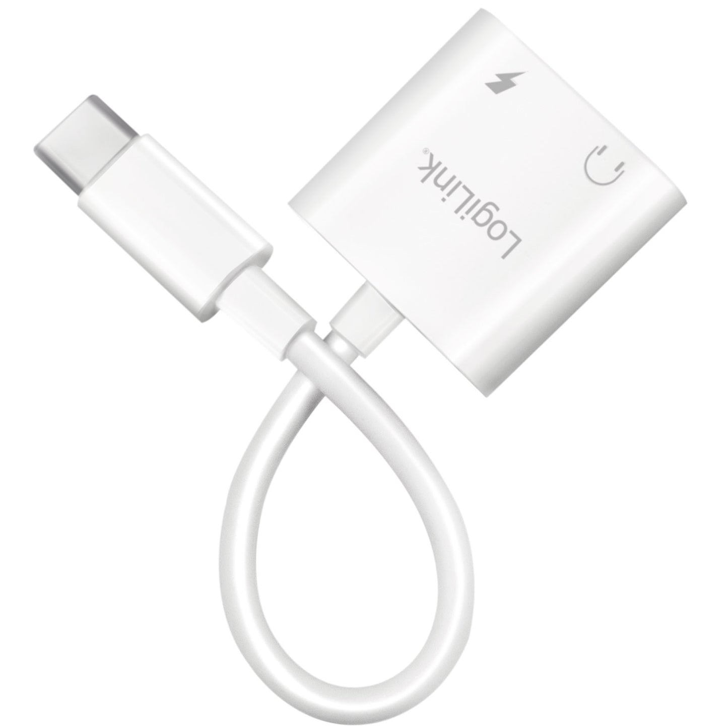 USB-C adapter with 1 x audio port, 1 x USB-C PD 60W White