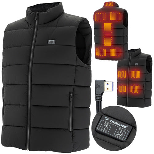 USB Heated Vest, 11 Zones, Unisex, Size L
