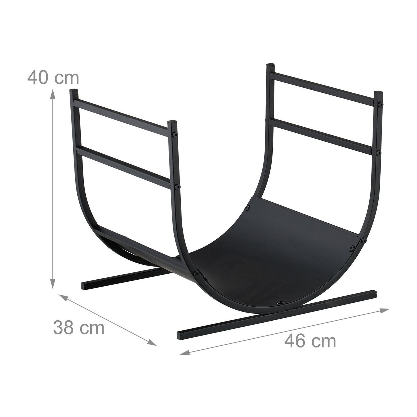 U-Shaped Metal Firewood Rack for Fireplace Storage