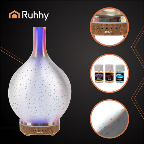 Ultrasonic Aroma Diffuser Humidifier, 200ml, LED Lights