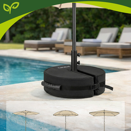 Umbrella Base, 40kg Sand-Filled, Black Oxford Fabric