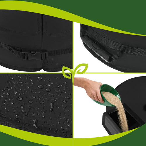 Umbrella Base, 40kg Sand-Filled, Black Oxford Fabric