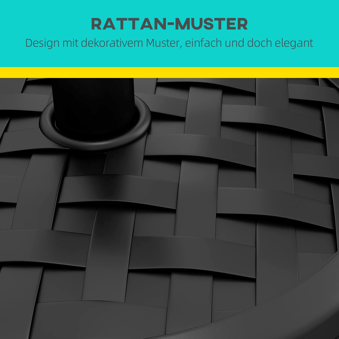 Umbrella Base, HDPE with Concrete, Fits 32-48mm Poles