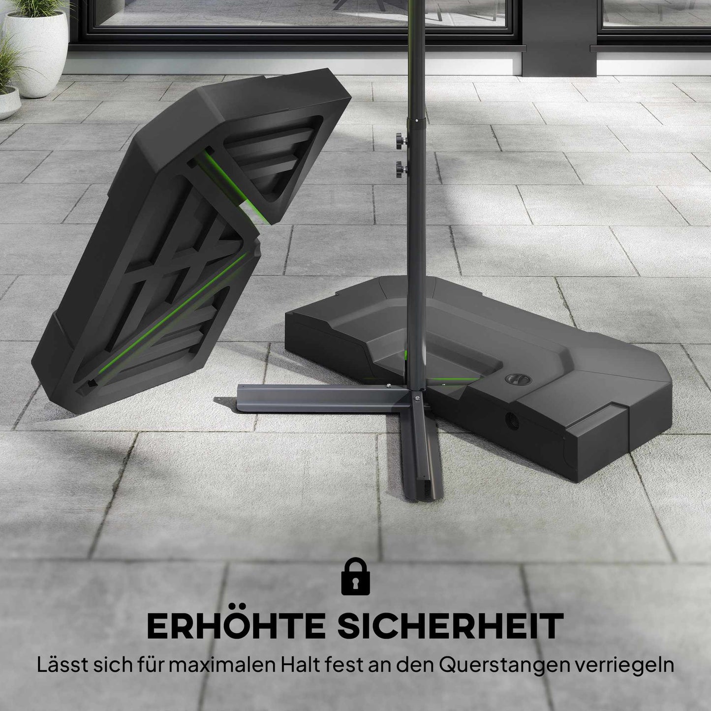 Umbrella Base Weights, 2-Piece, HDPE, 80-105 kg Capacity