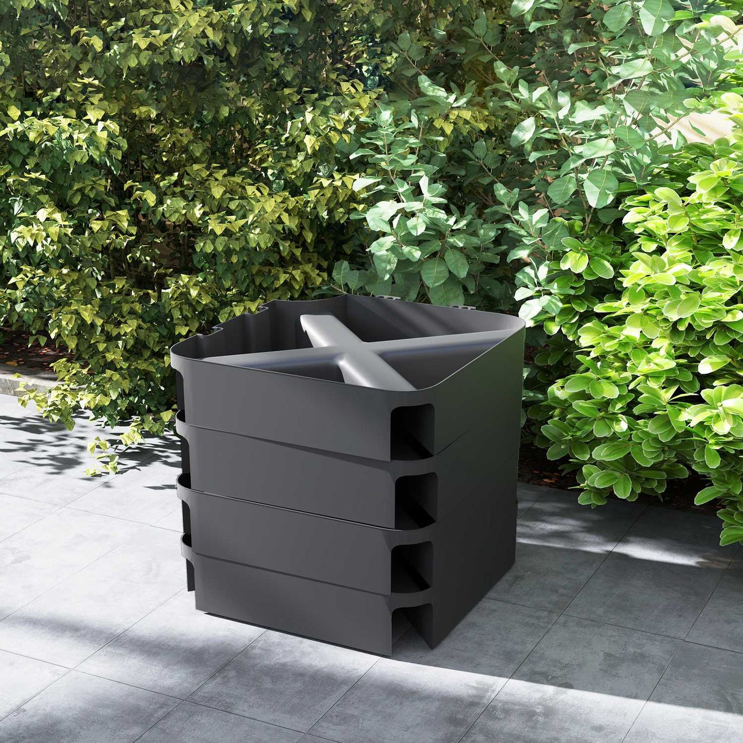 Umbrella Base Weights, Waterproof, Fillable, Black, 89x89x10.5 cm